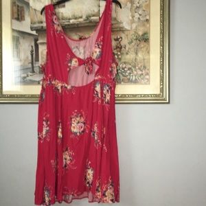 TORRID | PINK TIE-BACK CHALLIS MINI DRESS | SZ 2